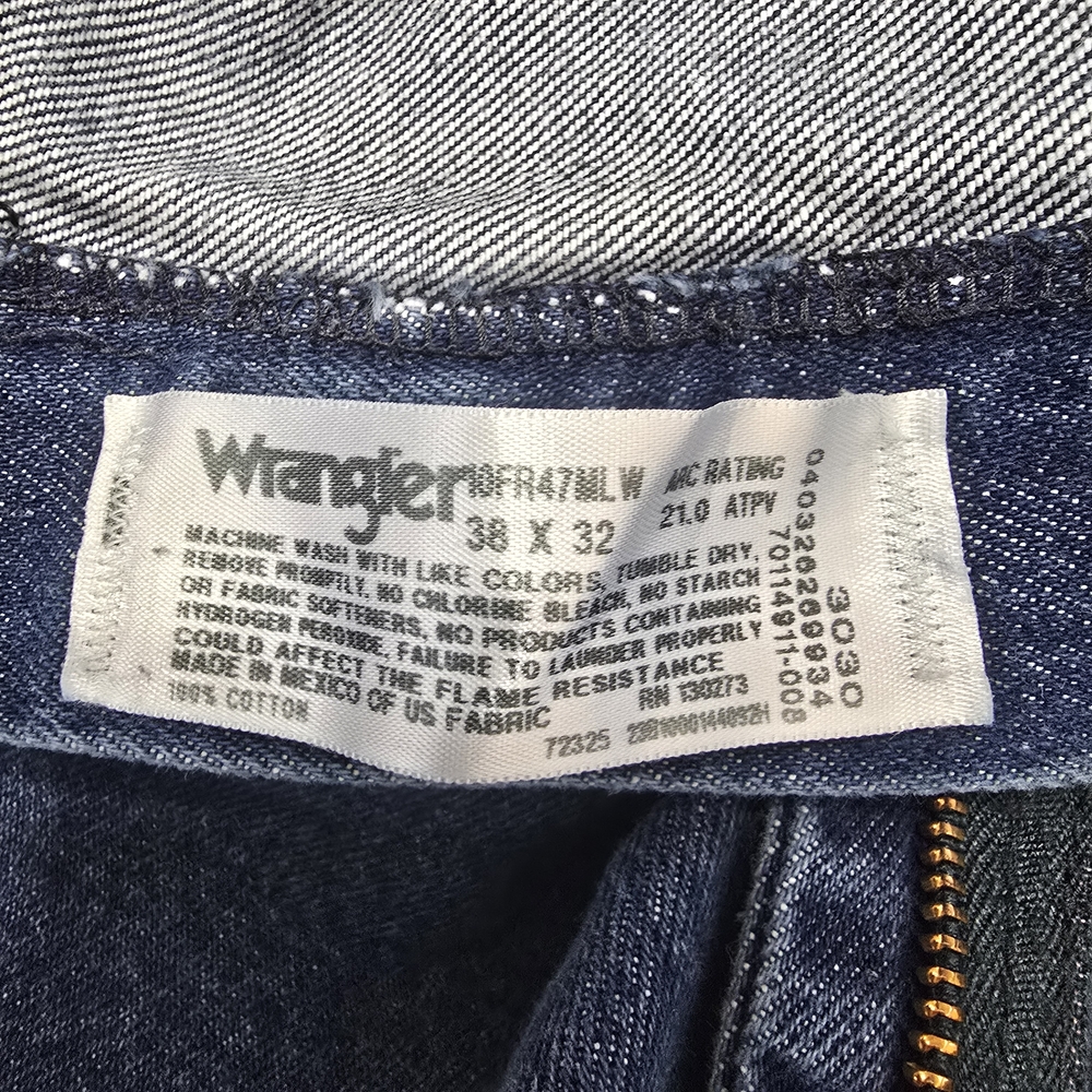 Wrangler FR47MLW (C)Jeans Mens 38x32 Flame Resistant Regular Fit Straight Denim - Picture 3 of 4